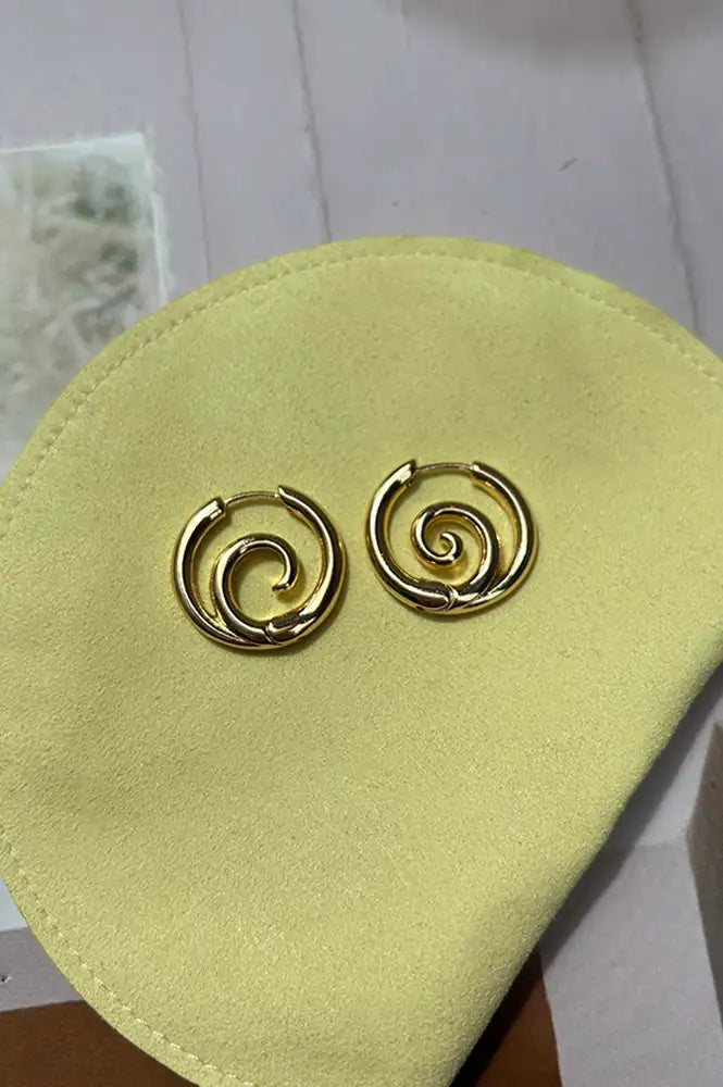 B.M.L Minas Scribble Hoop Gold Earrings
