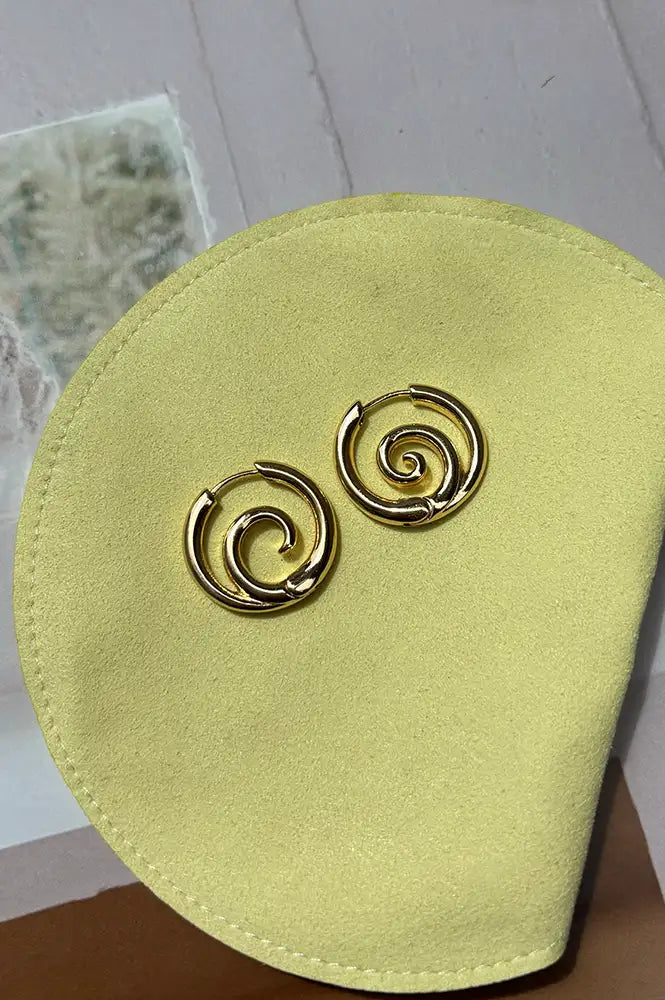 B.M.L Minas Scribble Hoop Gold Earrings