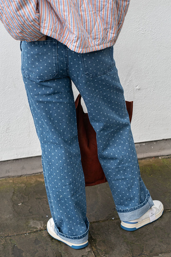 Numph Haddie Polka Dot Blue Jeans - The Mercantile London
