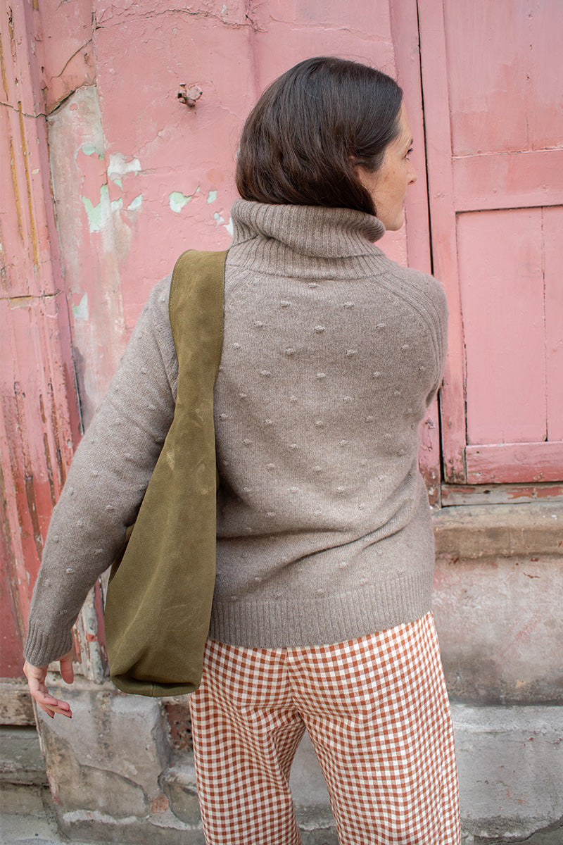 Loop Dorothy Walnut Bobble Roll Neck Sweater - The Mercantile London