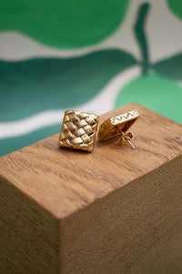 L.A. Square Woven Earrings - The Mercantile London