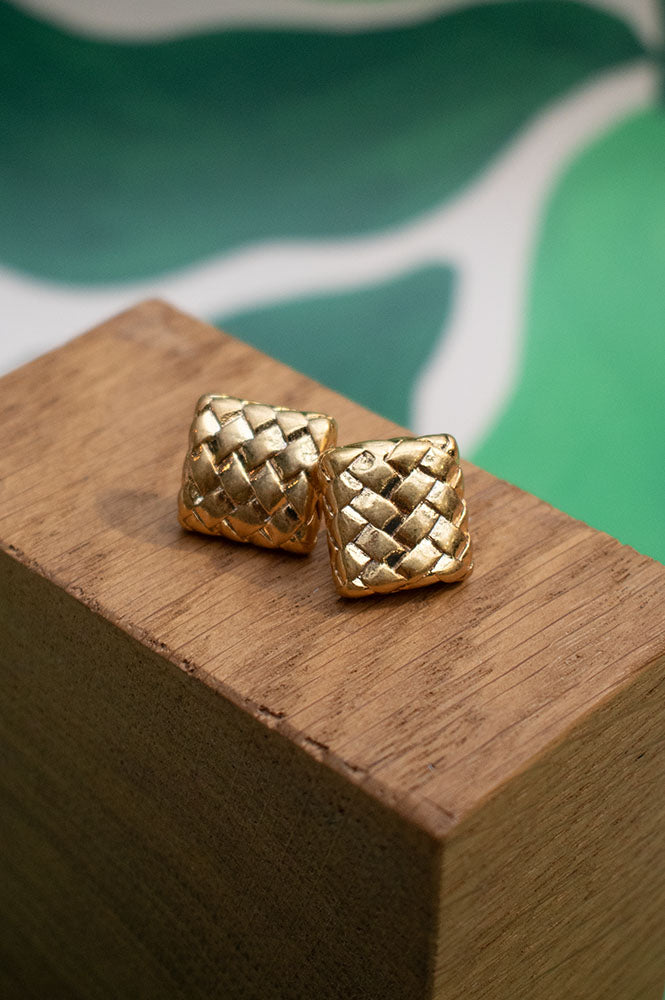 L.A. Square Woven Earrings - The Mercantile London