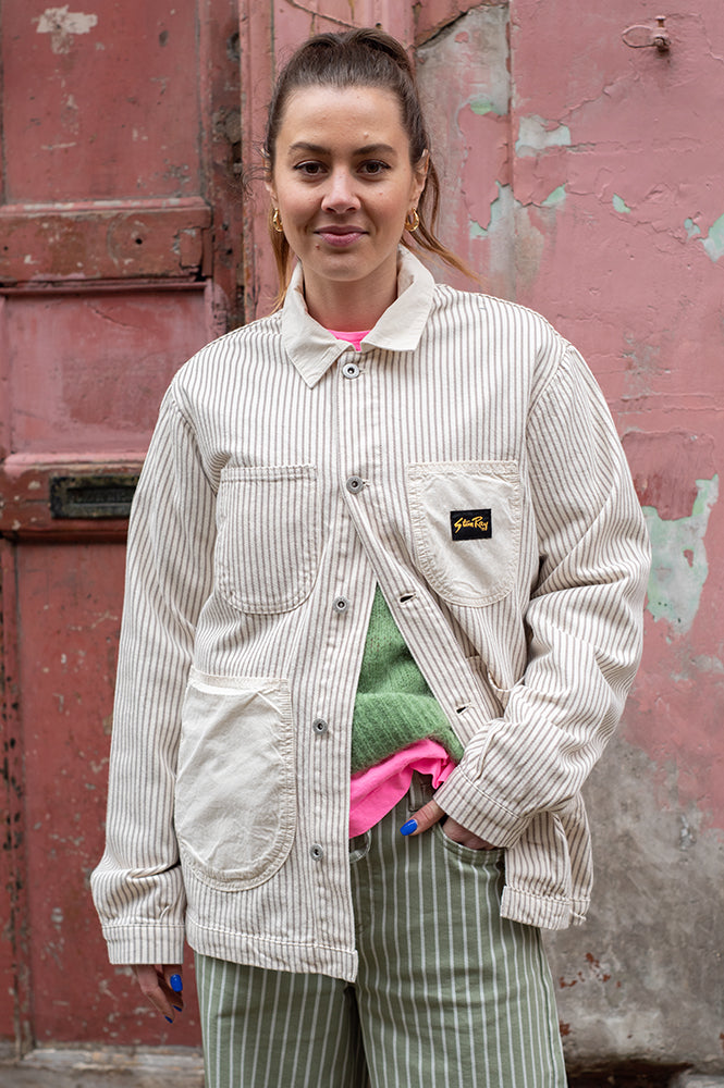 Stan Ray Coverall Hickory Mix Jacket - The Mercantile London