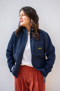 Stan Ray Heather Navy Wool Fleece Jacket - The Mercantile London