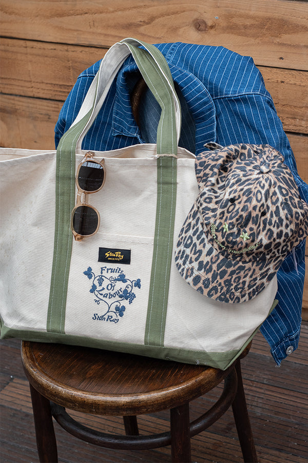 Stan Ray Natural & Olive Sateen Boat Tote Bag - The Mercantile London