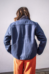 Stan Ray Heather Navy Wool Fleece Jacket - The Mercantile London