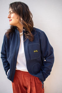 Stan Ray Heather Navy Wool Fleece Jacket - The Mercantile London