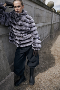 Stella Nova Fall Grey Faux Fur Coat