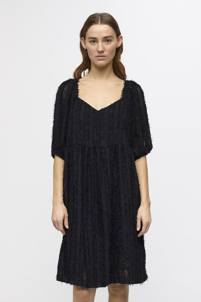 Object Stella Black Puff Sleeved Dress - The Mercantile London