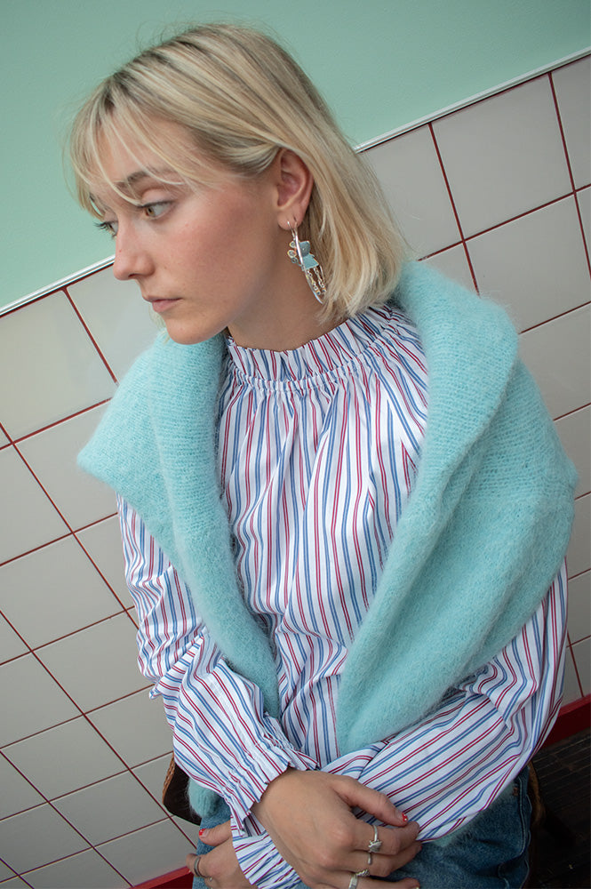Stella Nova Striped Cotton Blouse - The Mercantile London