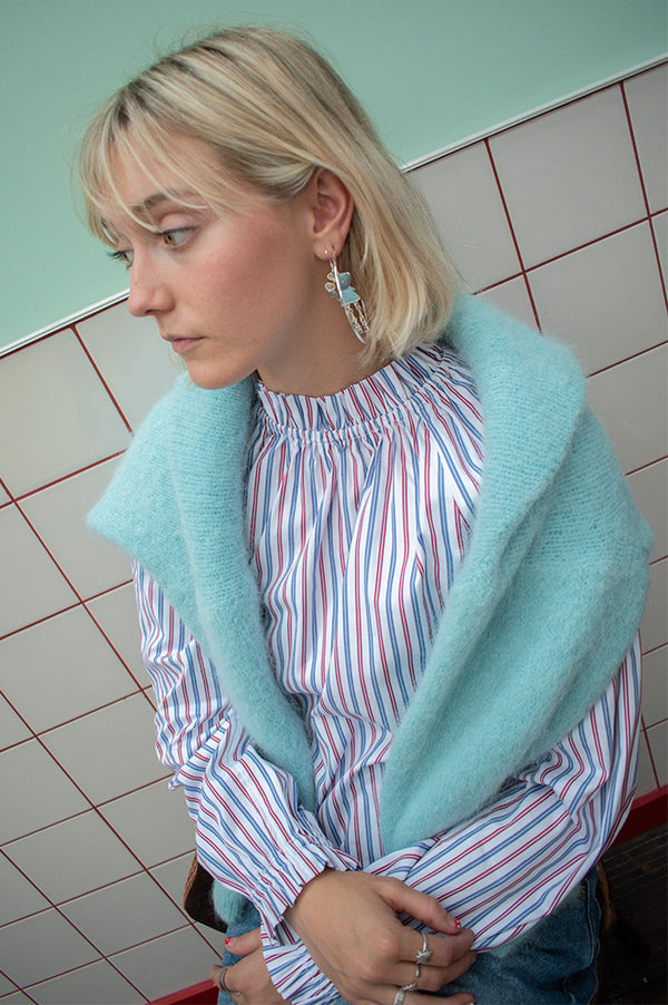 Stella Nova Striped Cotton Blouse - The Mercantile London