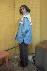 Stella Nova Oversize Sailor Quilted Lovely Blue Coat - The Mercantile London