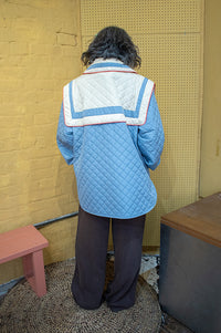 Stella Nova Oversize Sailor Quilted Lovely Blue Coat - The Mercantile London
