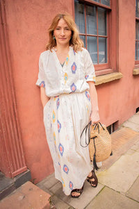 Stella Forest Kaia Ecru Multi Blouse - The Mercantile London