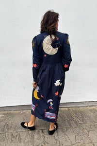 Stella Nova Navy Bead Embellished Midi Dress - The Mercantile London