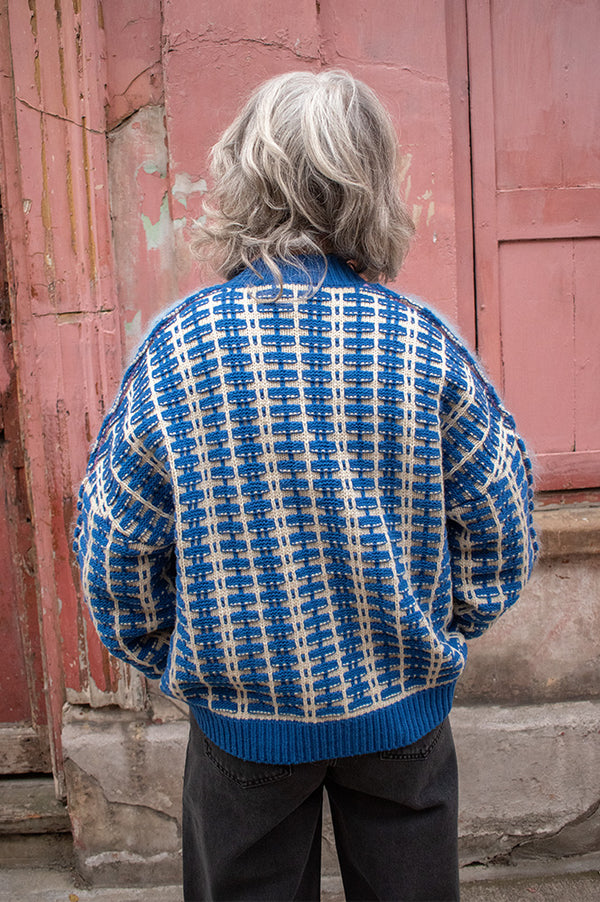 Stella Nova Blue Striped Wool Mix Cardigan