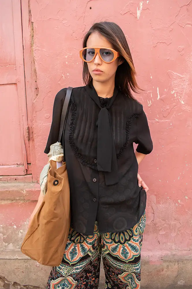 Stella Nova Black Chiffon Shirt