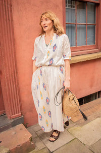 Stella Forest Kaia Ecru Multi Blouse - The Mercantile London