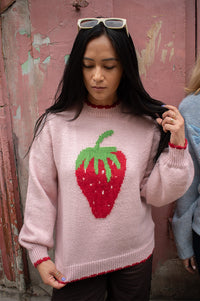 Helmstedt Rose Strawberry Knit Sweater - The Mercantile London