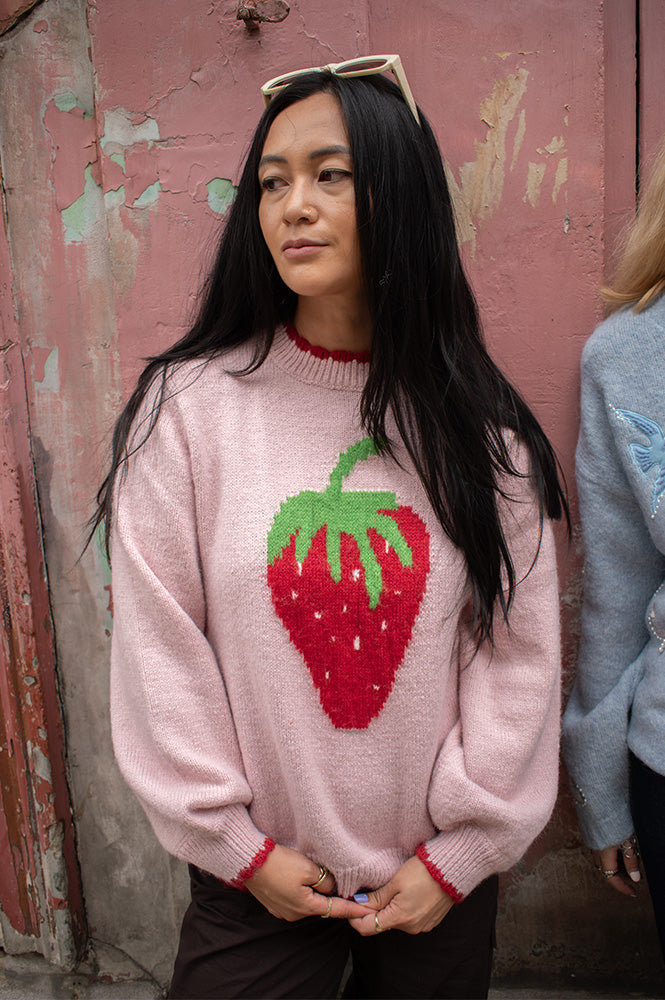 Helmstedt Rose Strawberry Knit Sweater - The Mercantile London