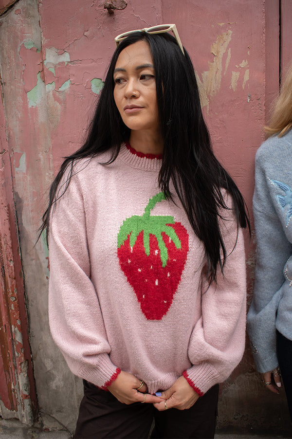 Helmstedt Rose Strawberry Knit Sweater - The Mercantile London