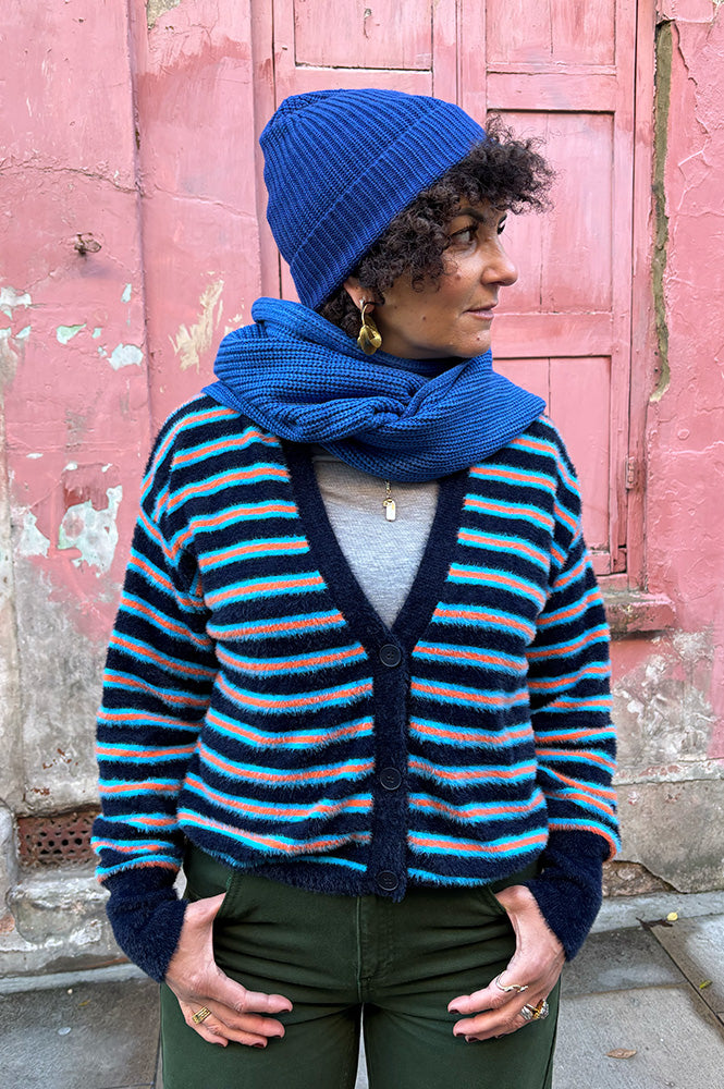 American Vintage Pluzy Blue Stripe Cardigan