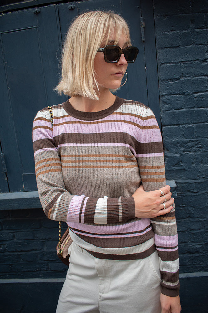 Numph Kitti Taupe And Rose Pullover - The Mercantile London