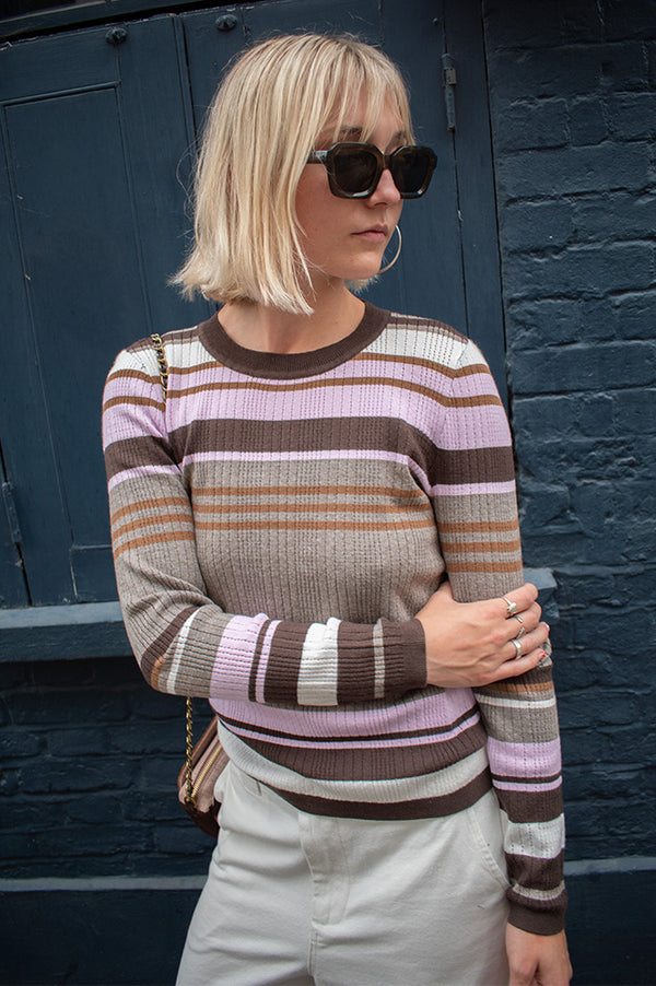 Numph Kitti Taupe And Rose Pullover - The Mercantile London