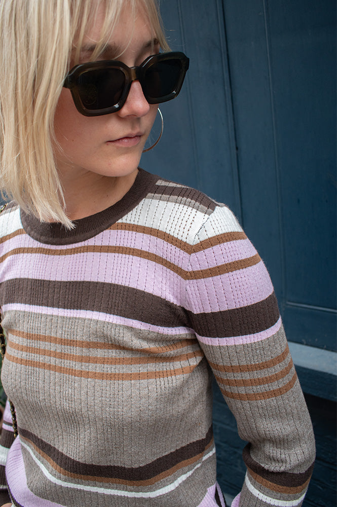Numph Kitti Taupe And Rose Pullover - The Mercantile London