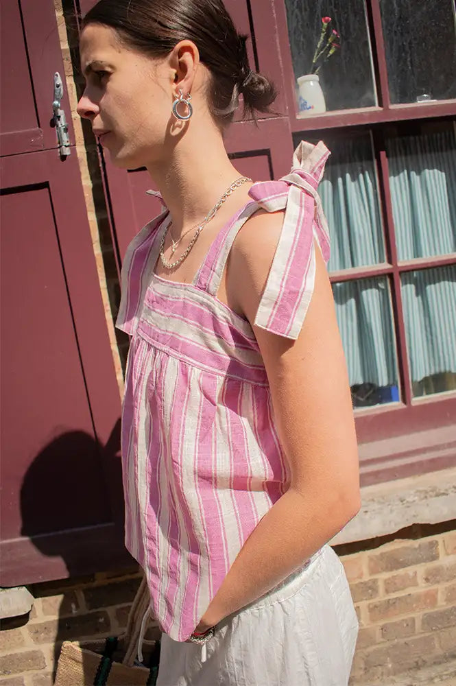 Tanavana Rio Pink Hamptons Stripe Top - The Mercantile London