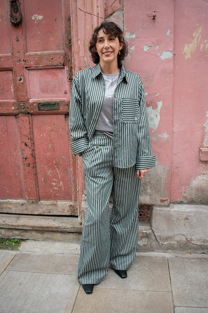 FRNCH Aster Green Moss Trousers - The Mercantile London