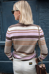 Numph Kitti Taupe And Rose Pullover - The Mercantile London