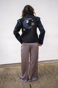 Stella Nova Black Moon And Star Embroidered Jacket - The Mercantile London