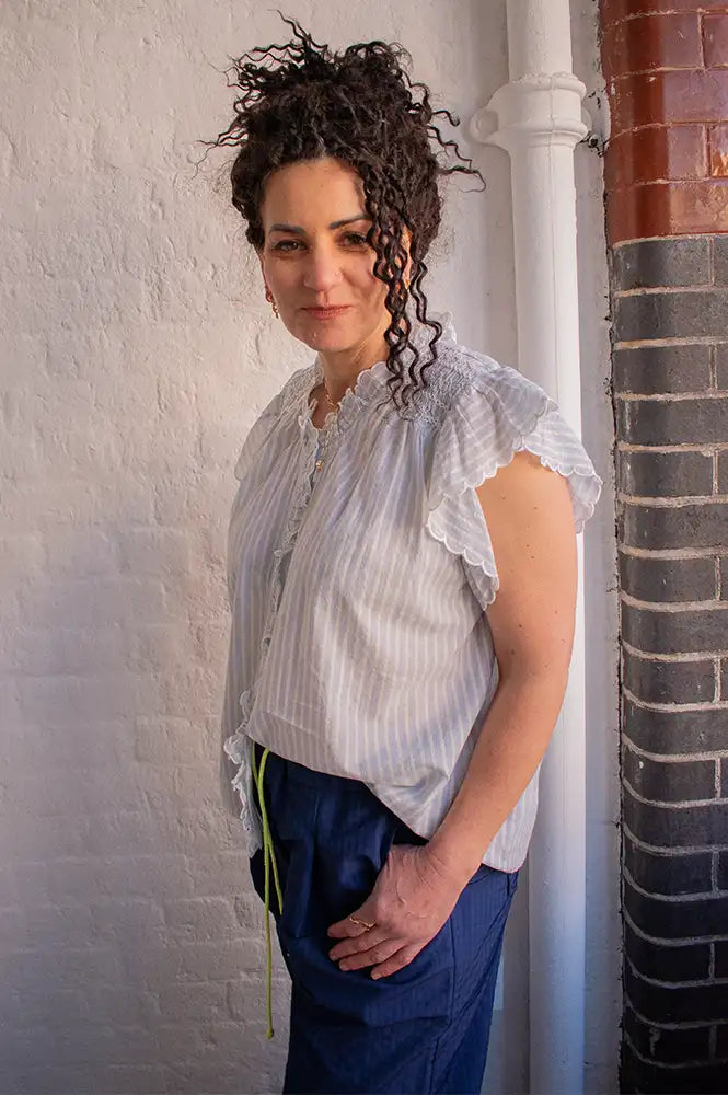Feeka Judy Blue And White Stripe Blouse - The Mercantile London