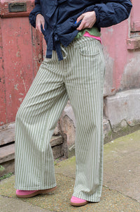 Seventy + Mochi Blake Vintage Moss Stripe Jeans - The Mercantile London