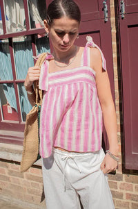 Tanavana Rio Pink Hamptons Stripe Top - The Mercantile London