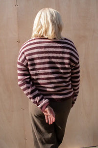 Fransa Port Royale & Dusty Pink Striped Cardigan