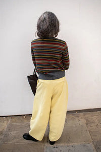 Nice Things Multi Striped Khaki Knit Cardigan
