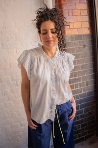 Feeka Judy Blue And White Stripe Blouse - The Mercantile London