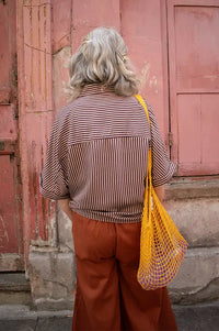 By-Bar Sunny Burgundy Stripe Blouse