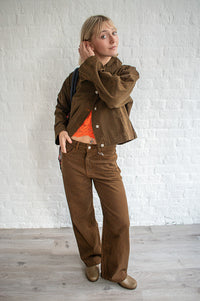 The Tiny Big Sister Brown Striped Boxy Jacket - The Mercantile London