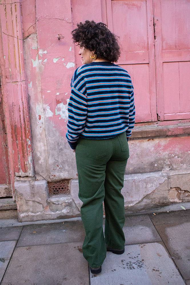 American Vintage Pluzy Blue Stripe Cardigan