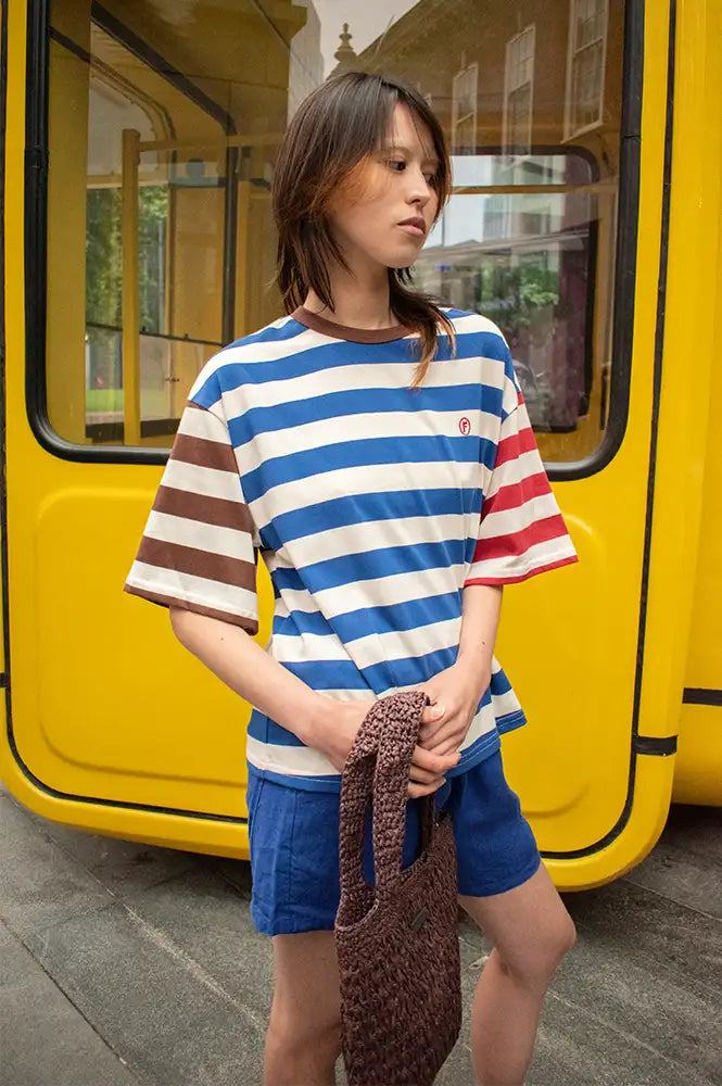 FRNCH Chelem Electric Blue Striped T-Shirt