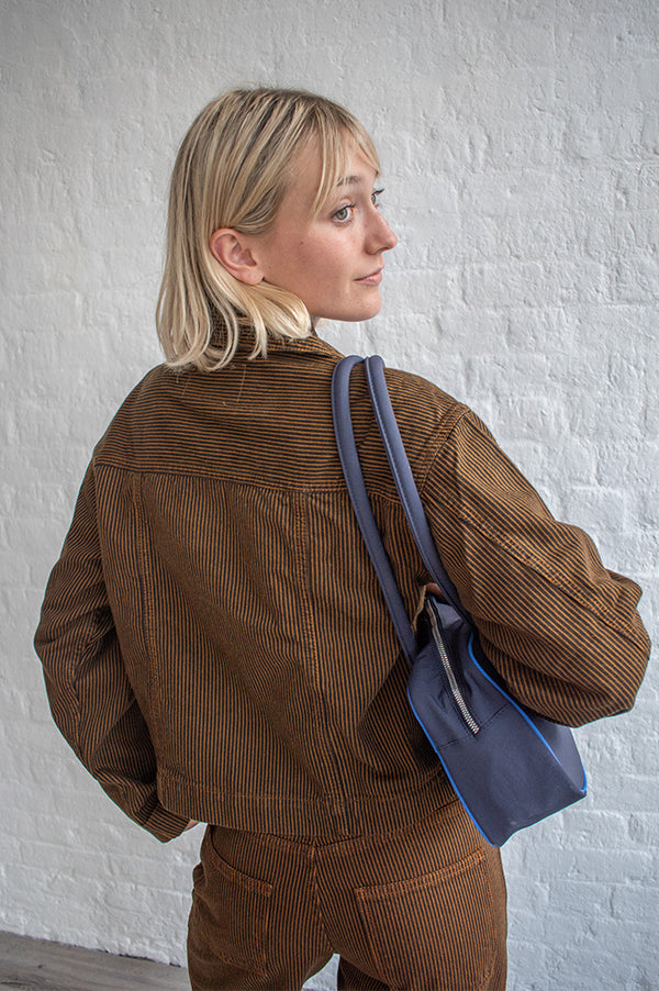 The Tiny Big Sister Brown Striped Boxy Jacket - The Mercantile London