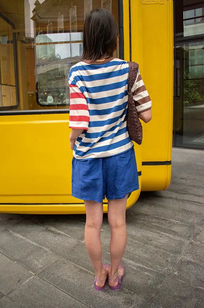 FRNCH Chelem Electric Blue Striped T-Shirt