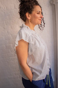 Feeka Judy Blue And White Stripe Blouse - The Mercantile London