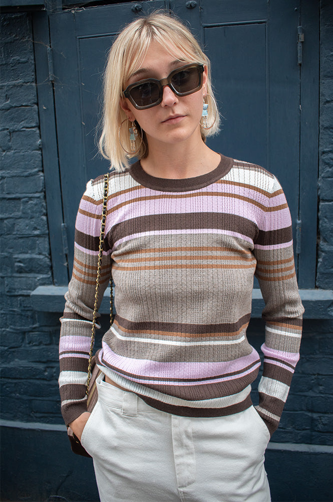 Numph Kitti Taupe And Rose Pullover - The Mercantile London