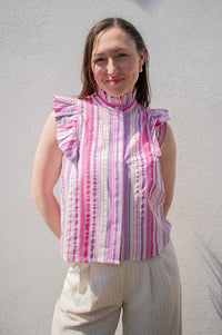 An'ge Selise Striped Ruffle Blouse - The Mercantile London
