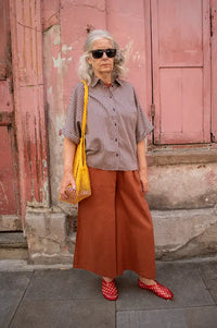 By-Bar Sunny Burgundy Stripe Blouse