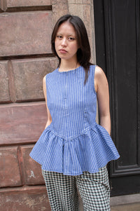 Baum Und Pferdgarten Merja Dutch Blue Stripe Blouse - The Mercantile London